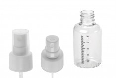 Plastična flašica 50mL sa sprejom i mernim oznakama, za parfeme - 24 komada
